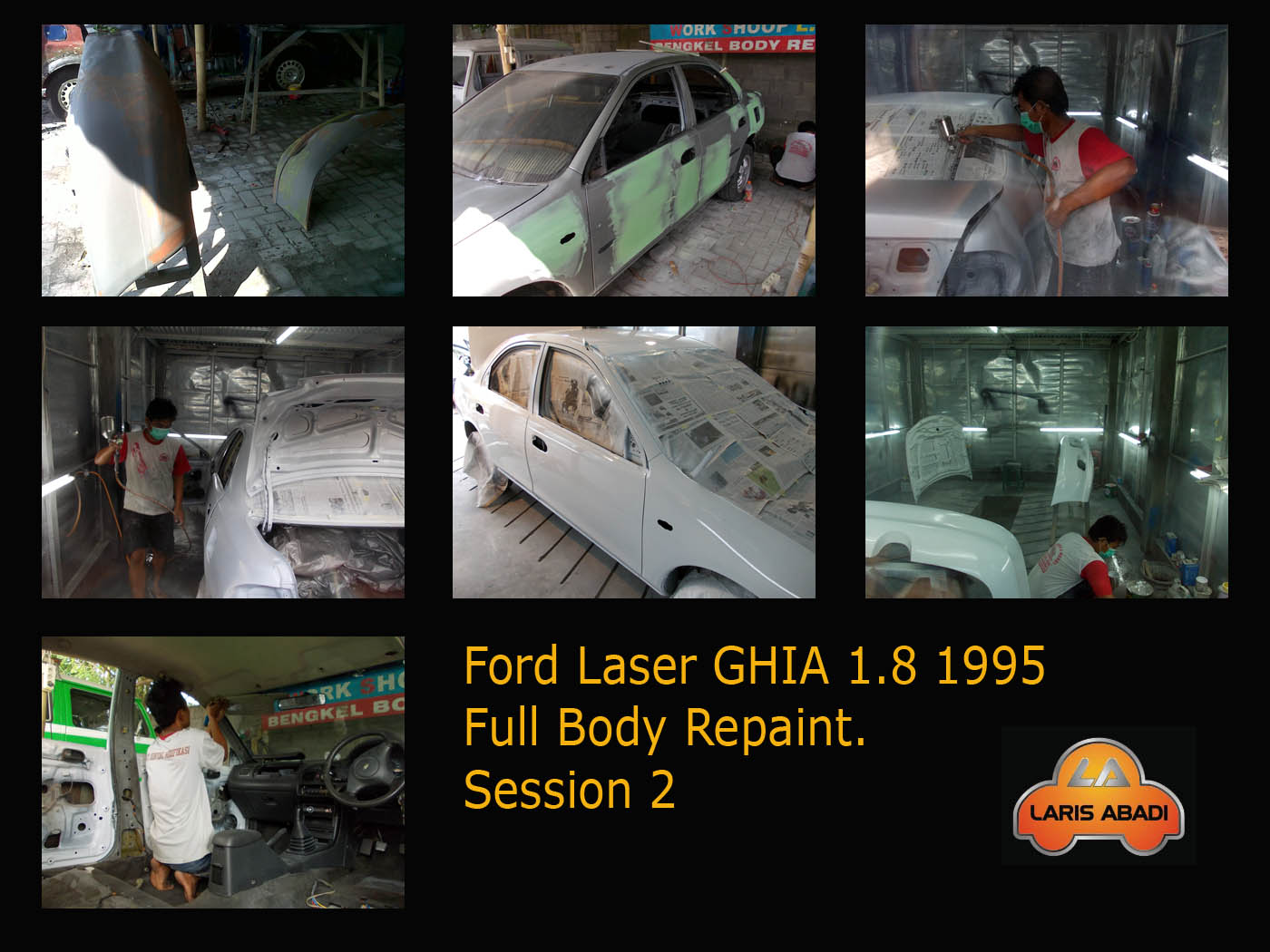 Ford Laser KJ GHIA 1995 Pengecatan Ulang Laris Abadi