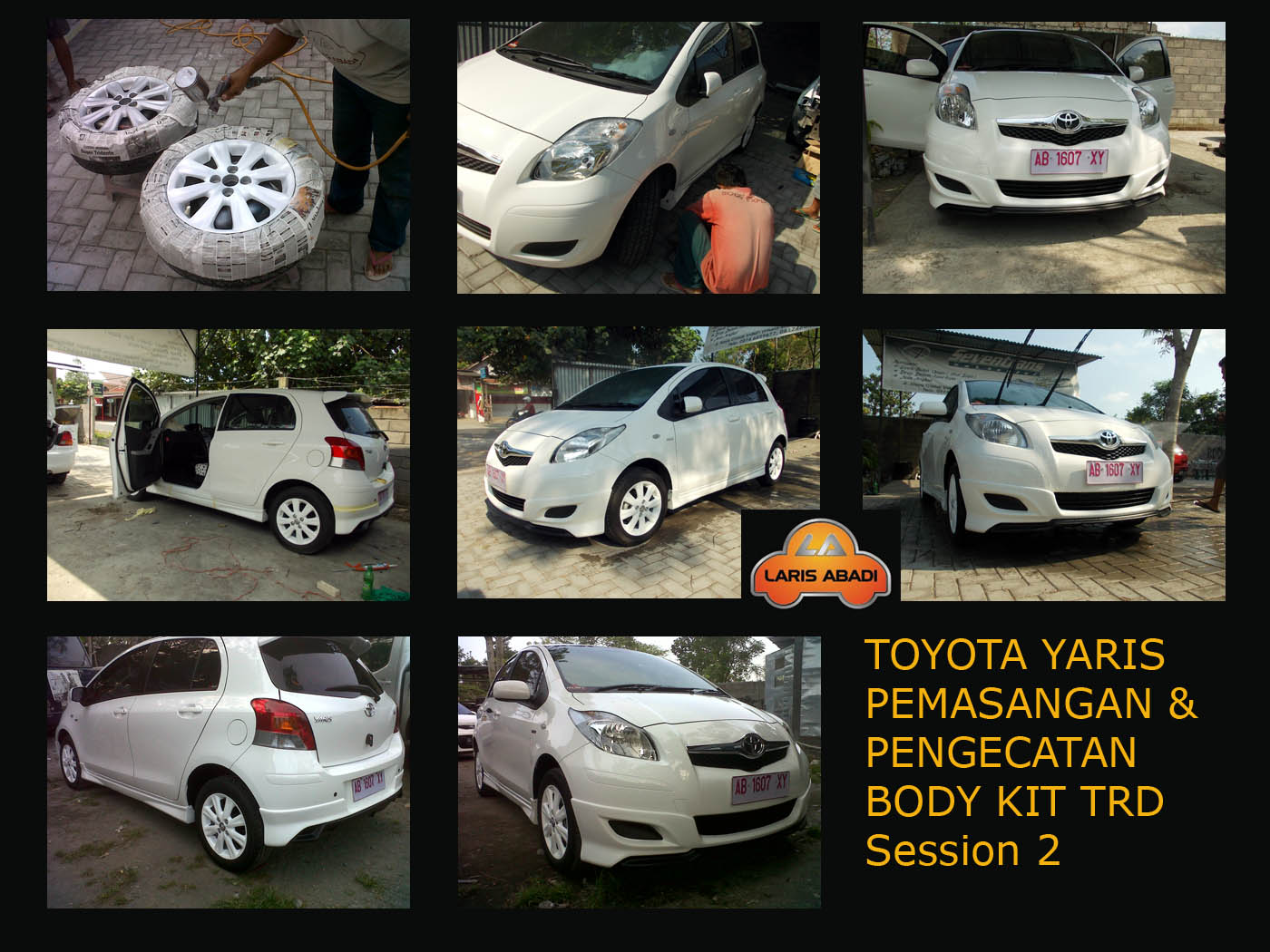 Toyota Yaris 2012 Pemasangan Dan Pengecatan Bodykit TRD Laris Abadi